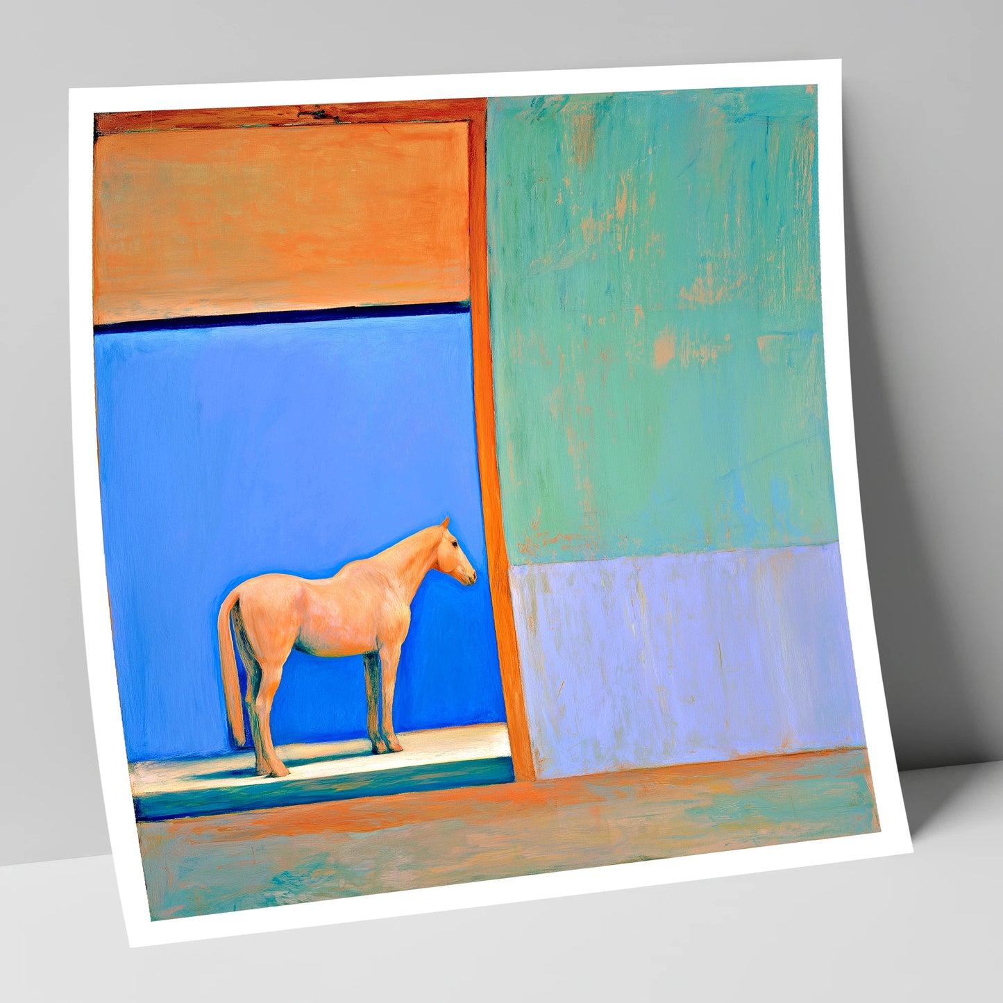 Cobalt Stable Light horse stable art print