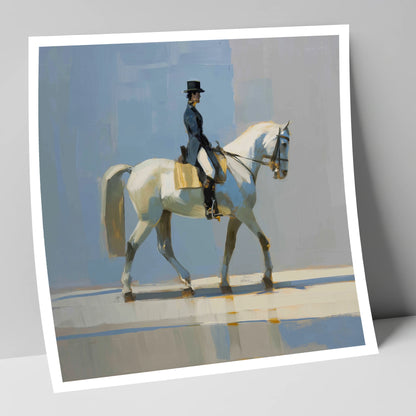 Collected Grace in Blue dressage horse art print
