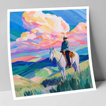 Painted Prairie Rider western horse art print