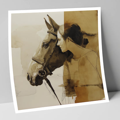 Quiet Connection horse & rider art print