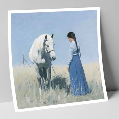 The Silent Conversation horse & rider art print