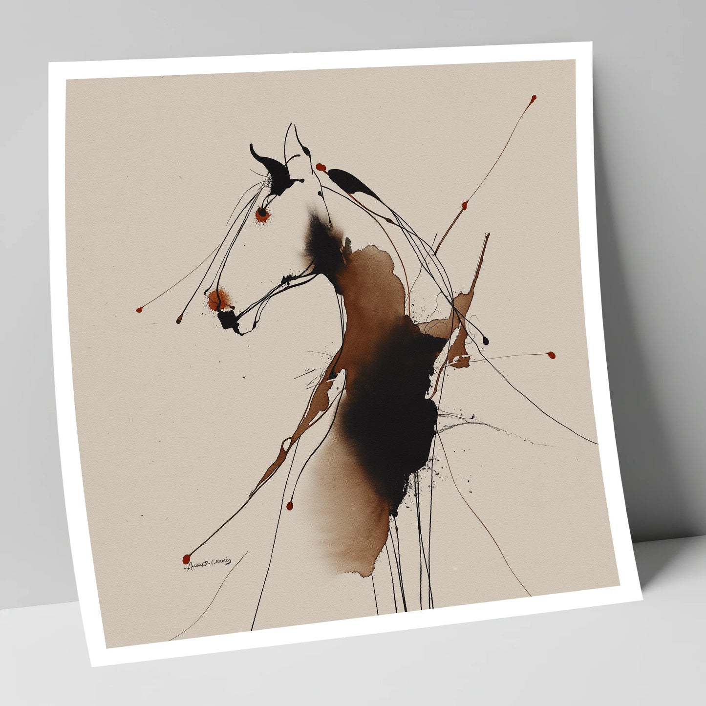 Fluid Equine Silhouette horse portrait art print
