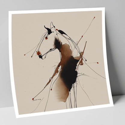 Fluid Equine Silhouette horse portrait art print