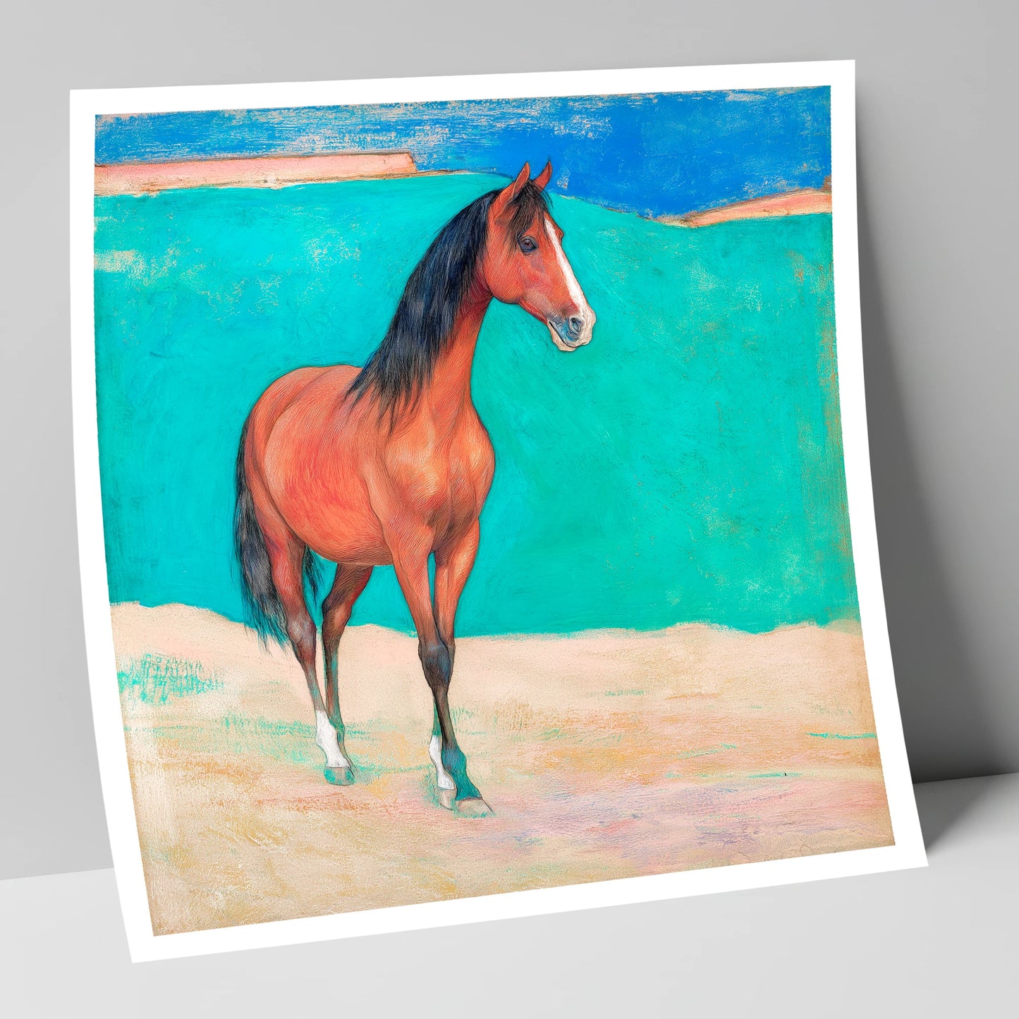 Radiant Chestnut Profile horse breed art print