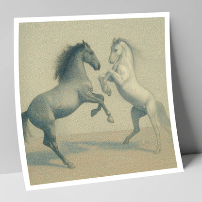 Timeless Equine Encounter wild horses art print