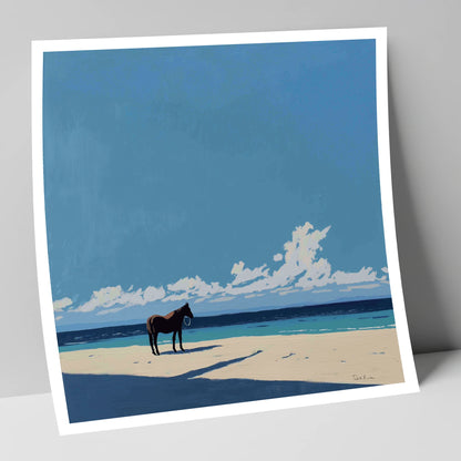 Coastal Contemplation horse landscape art print
