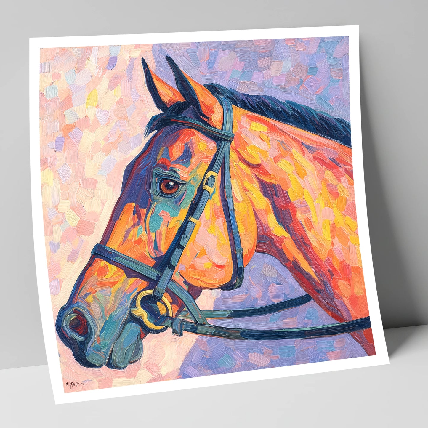 Vivid Equine Gaze racing horse art print