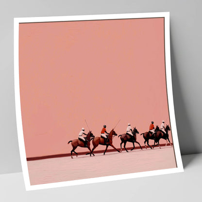 Dusty Rose Chukka polo horse art print