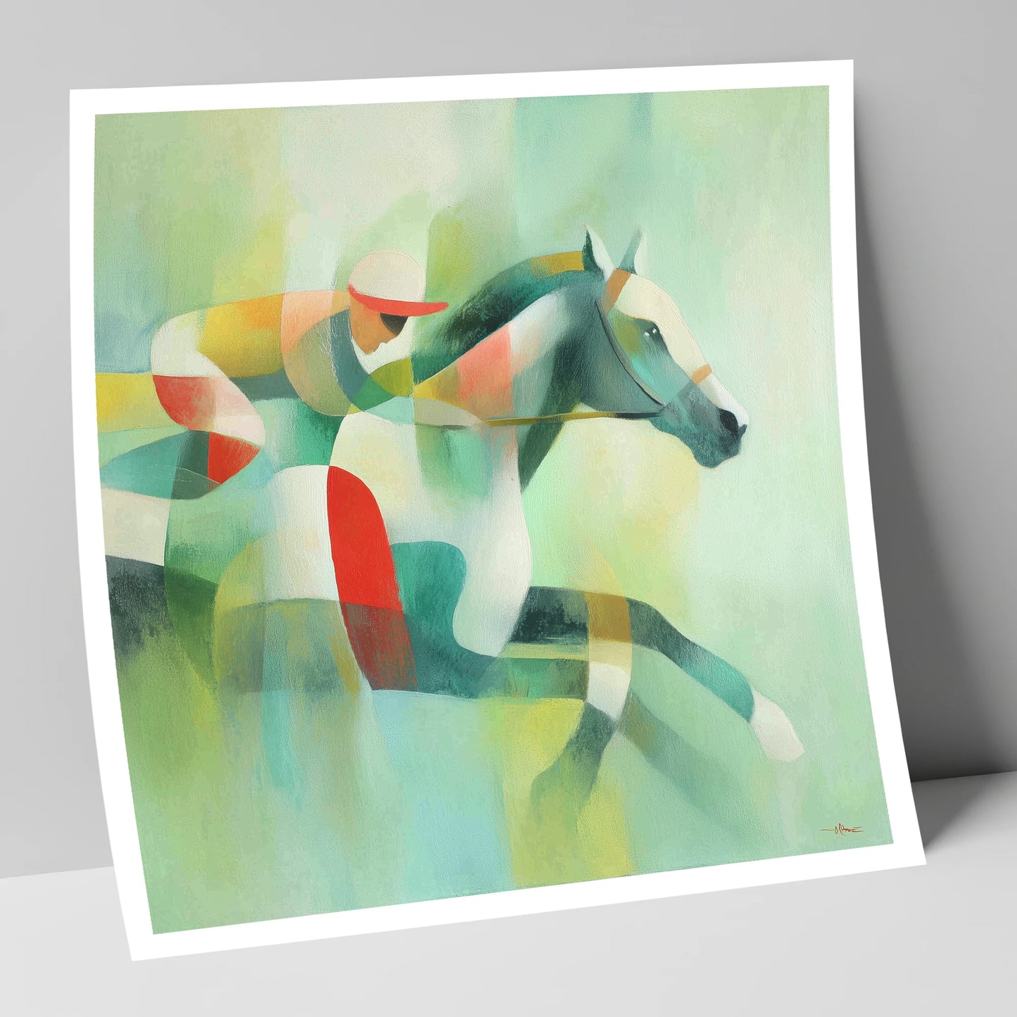 Prismatic Racing Stride racing horse art print
