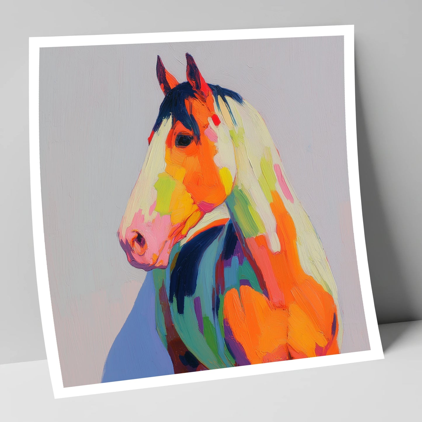 Technicolour Equine Profile horse breed art print