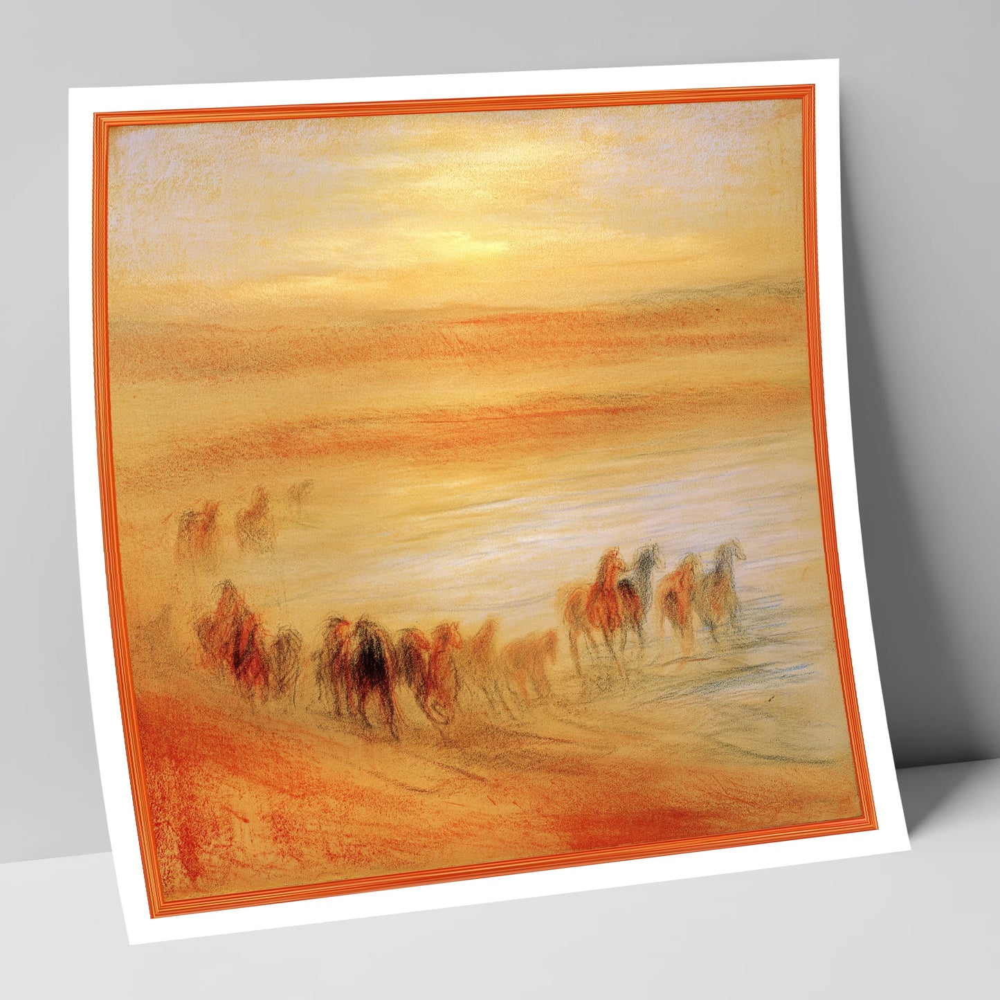 Terracotta Sunrise Herd horse landscape art print