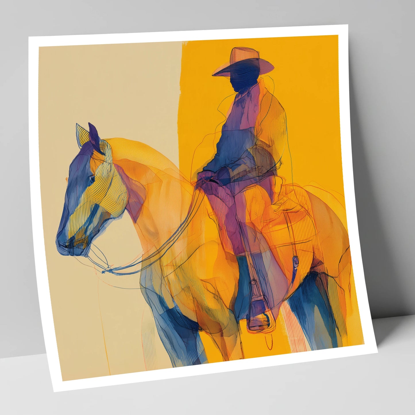 Vivid Western Contours western horse art print