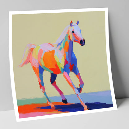 Prismatic Canter horse breed art print