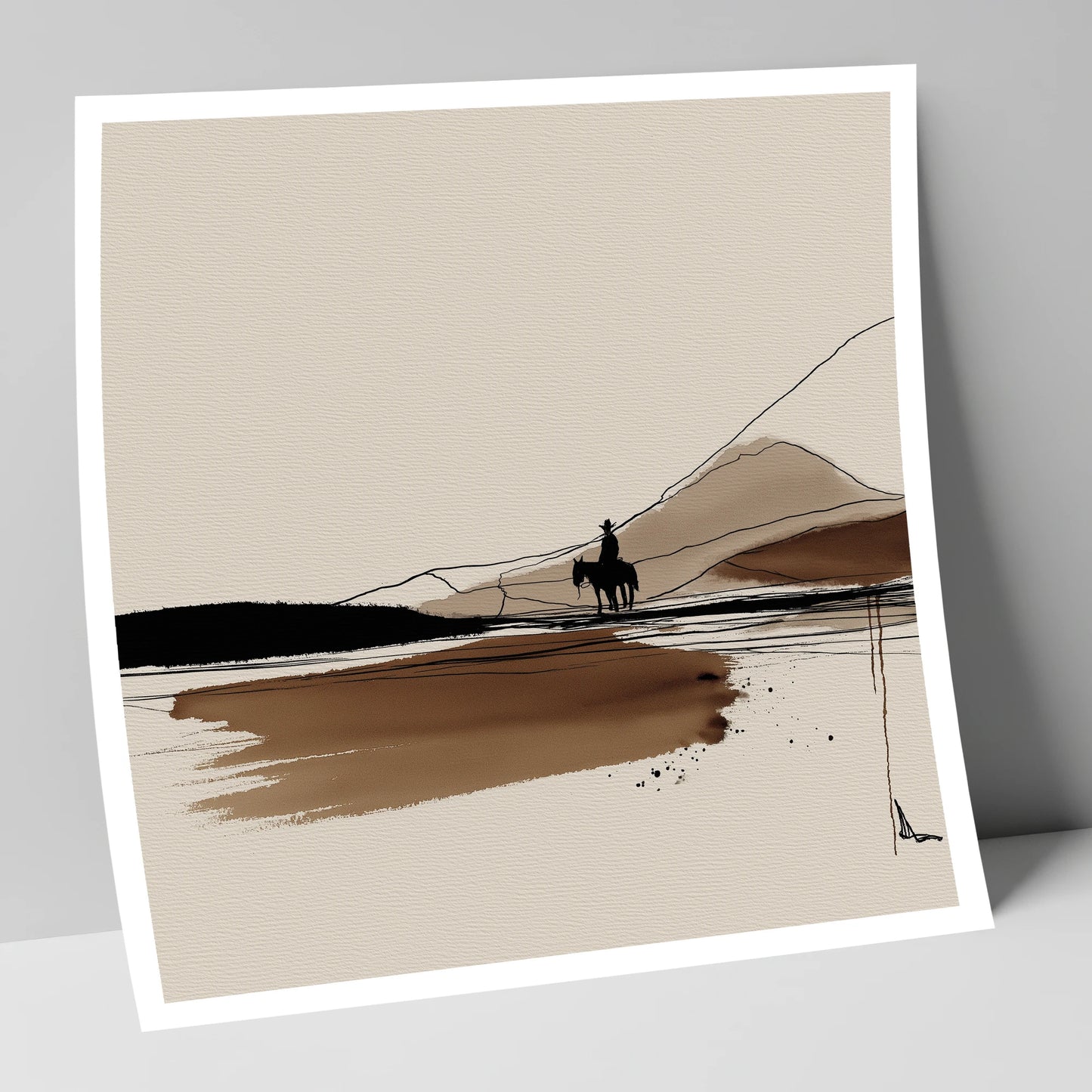 Frontier Silhouette western horse art print
