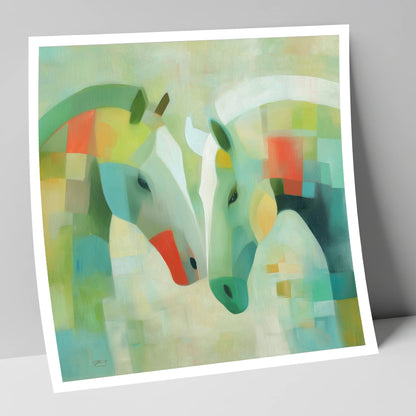 Geometric Equine Harmony horse portrait art print