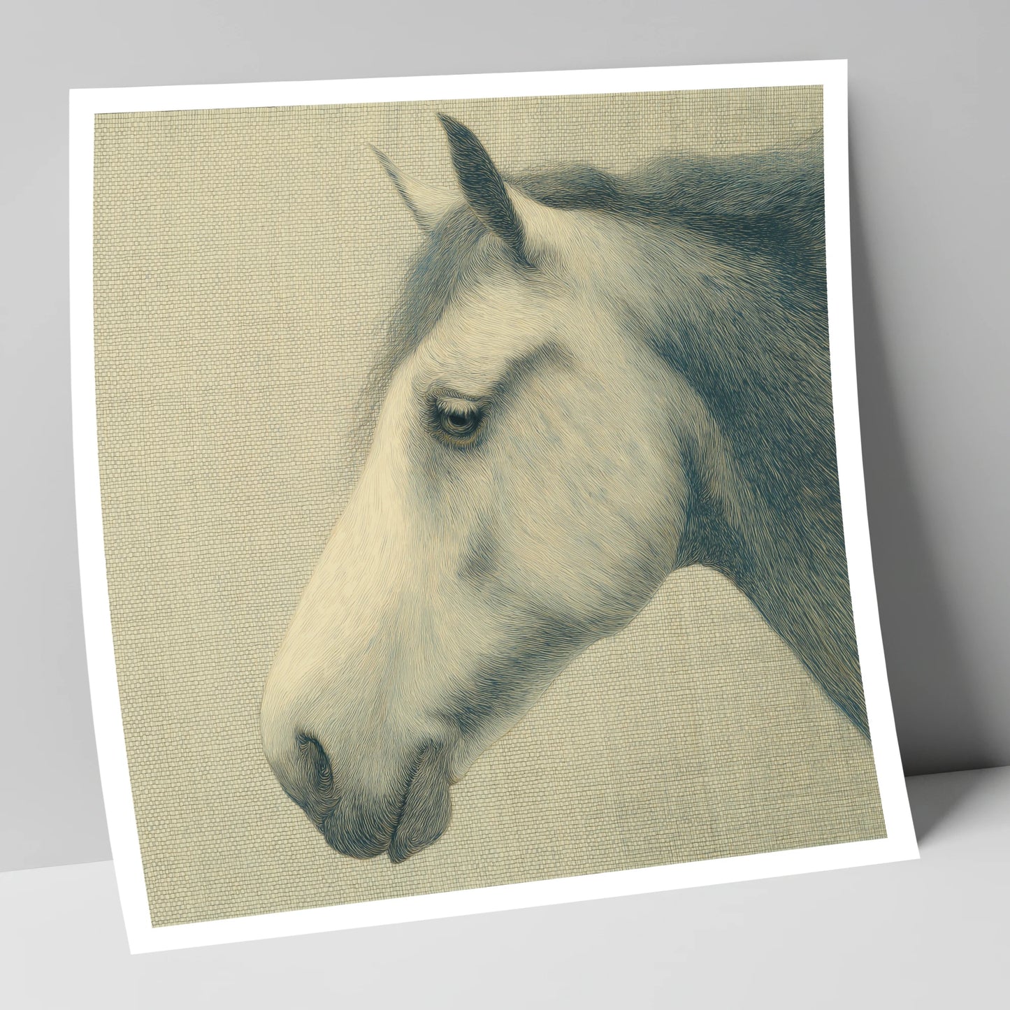Classic Slate Equine Profile horse portrait art print
