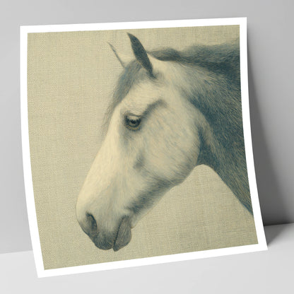 Classic Slate Equine Profile horse portrait art print