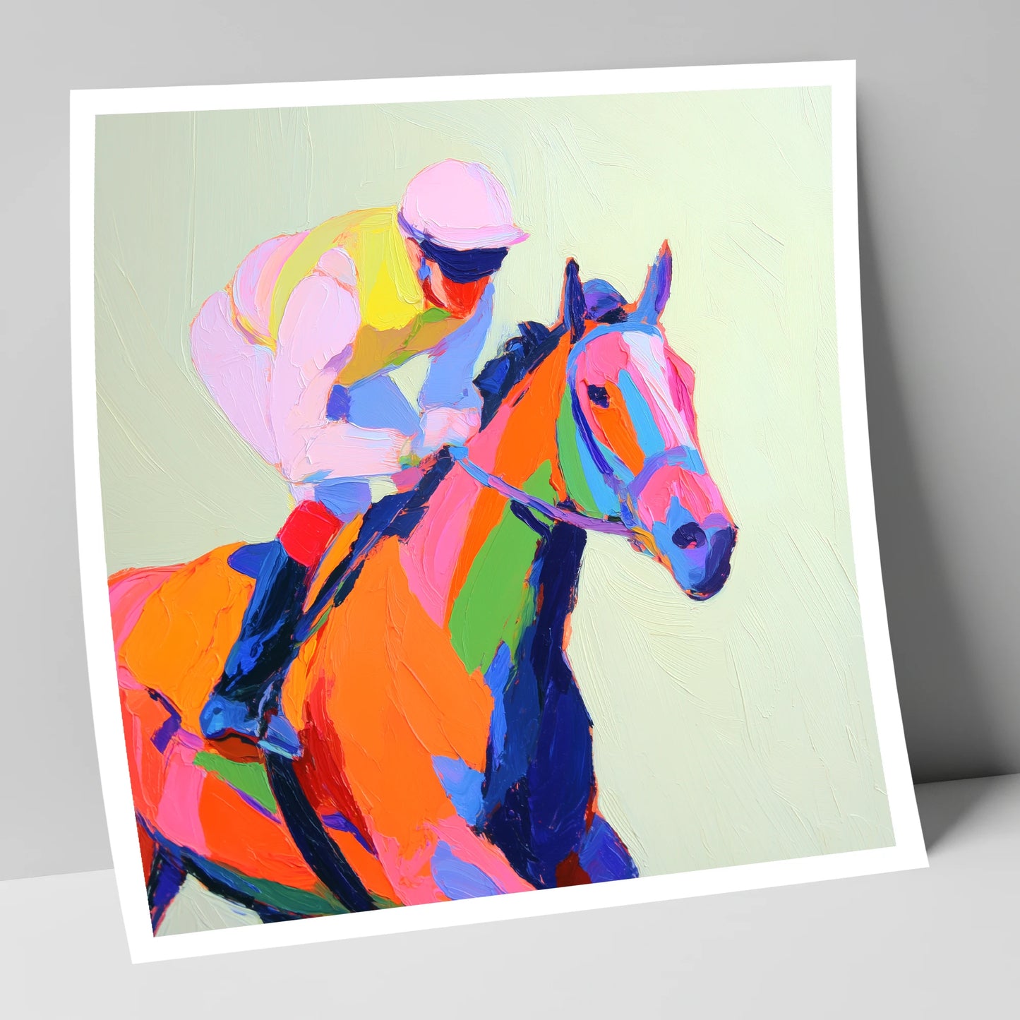 Vibrant Final Furlong racing horse art print