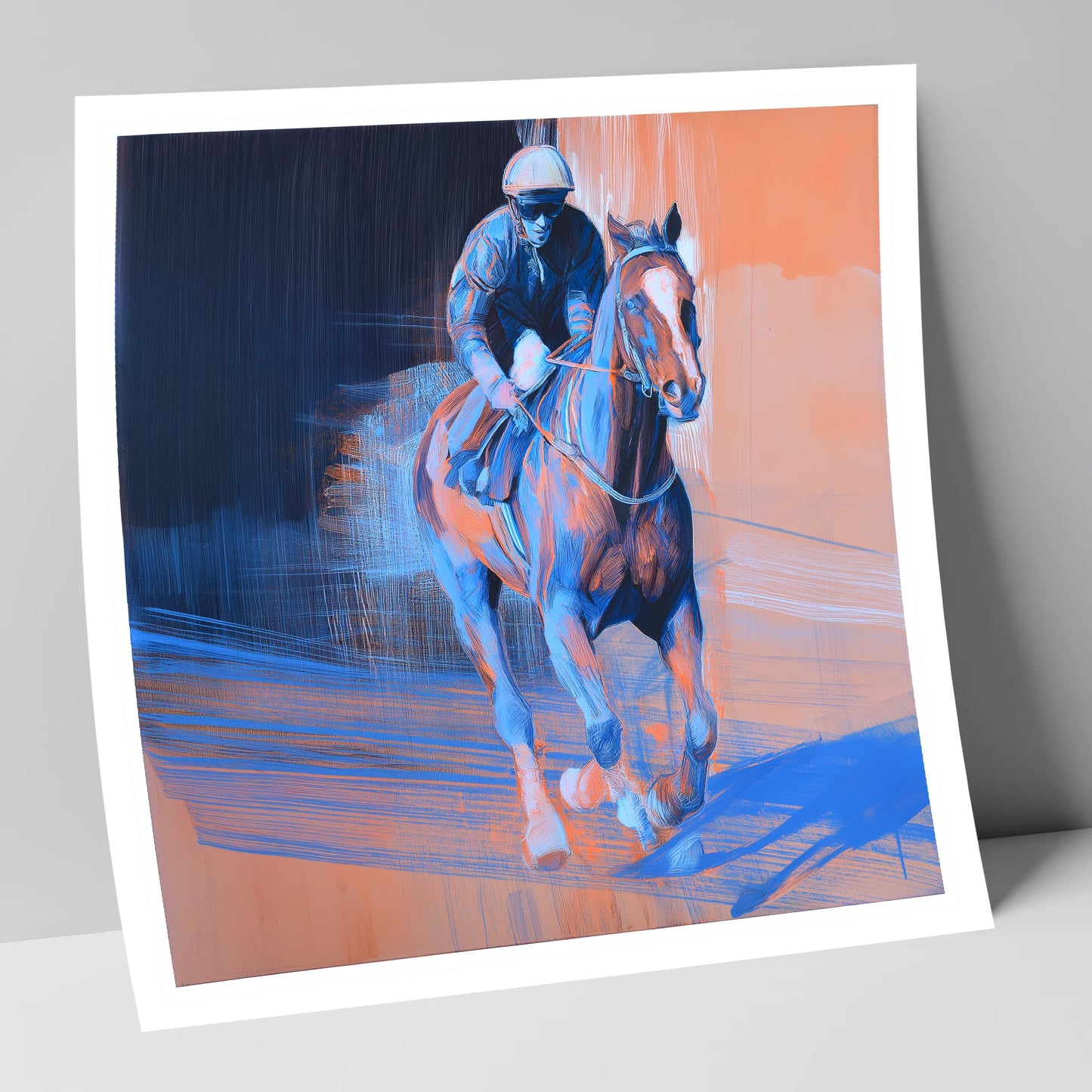 Shadows on the Track racing horse art print