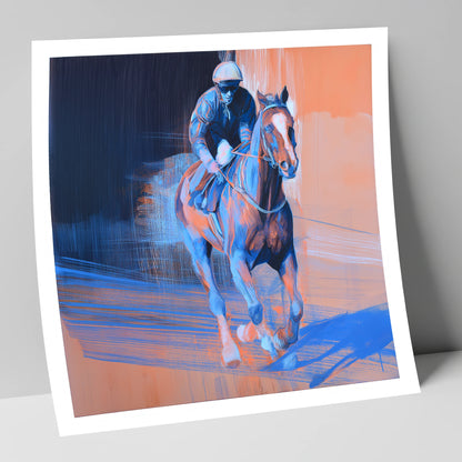 Shadows on the Track racing horse art print