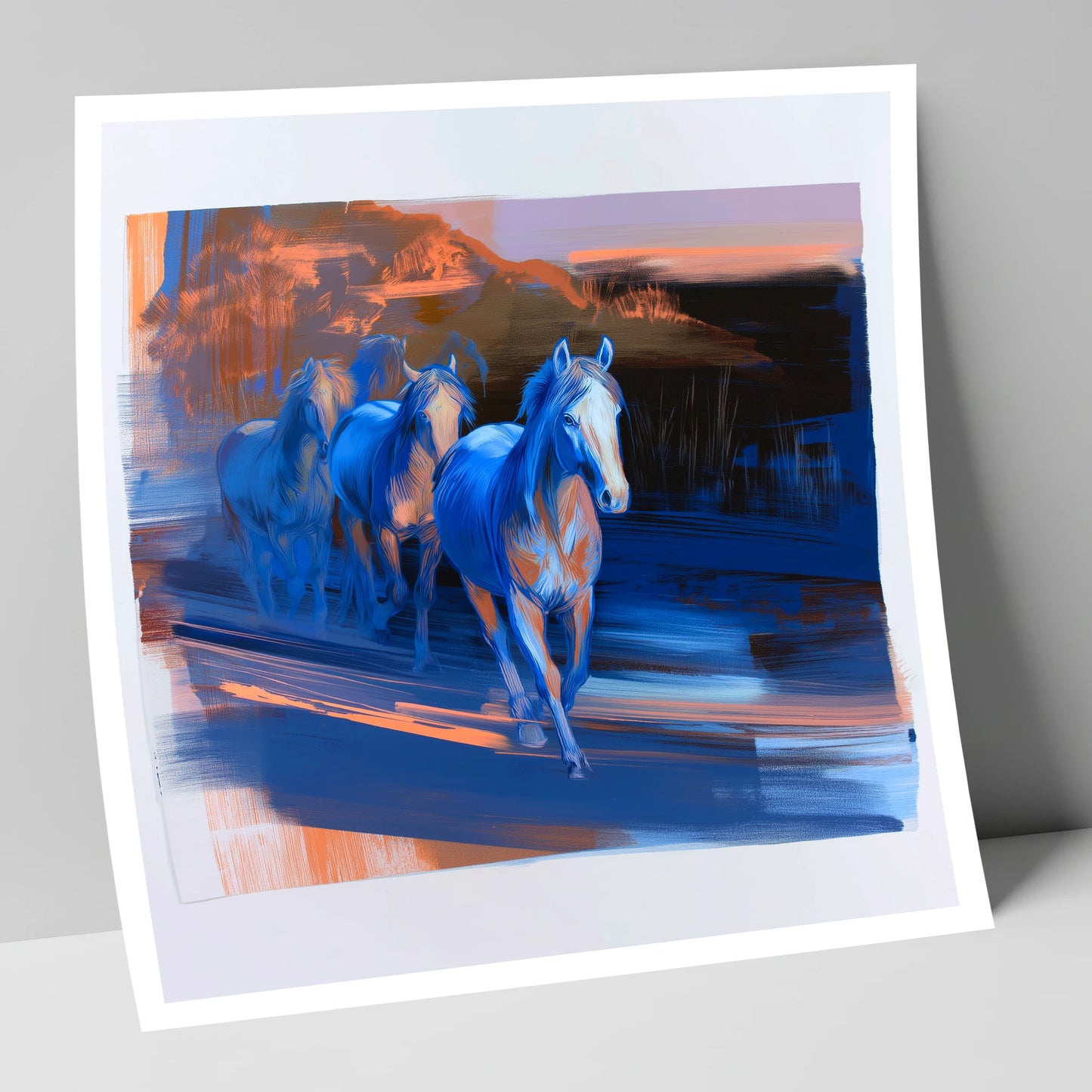 Cobalt Dawn Herd wild horses art print