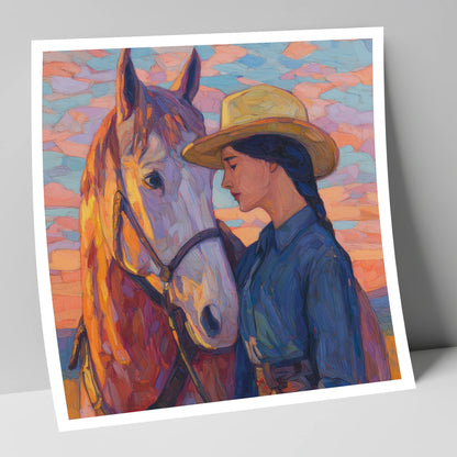 The Sundown Bond horse & rider art print