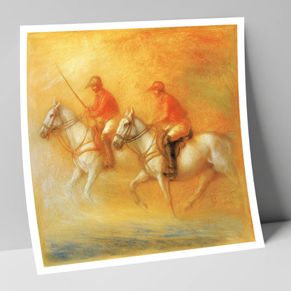 Golden Hour Polo polo horse art print