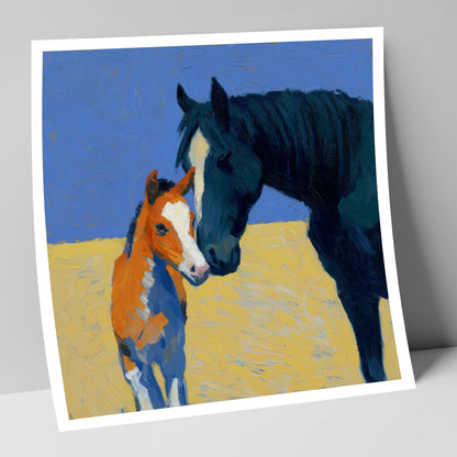 Sun-Drenched Bond mare & foal art print