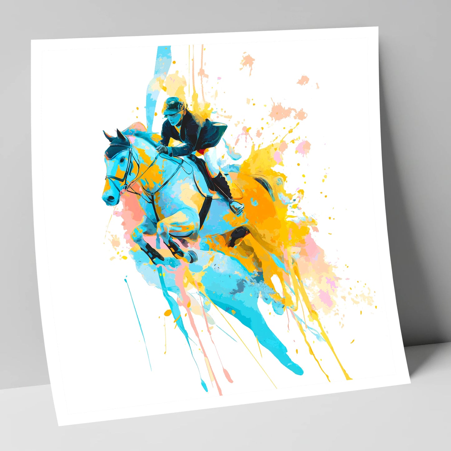 Airborne In Colour show jumping horse art print