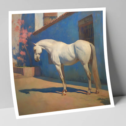 Andalusian in Azure horse breed art print