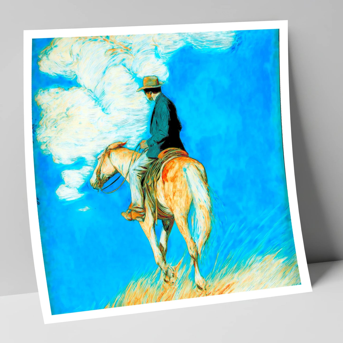 Vivid Western Horizon western horse art print