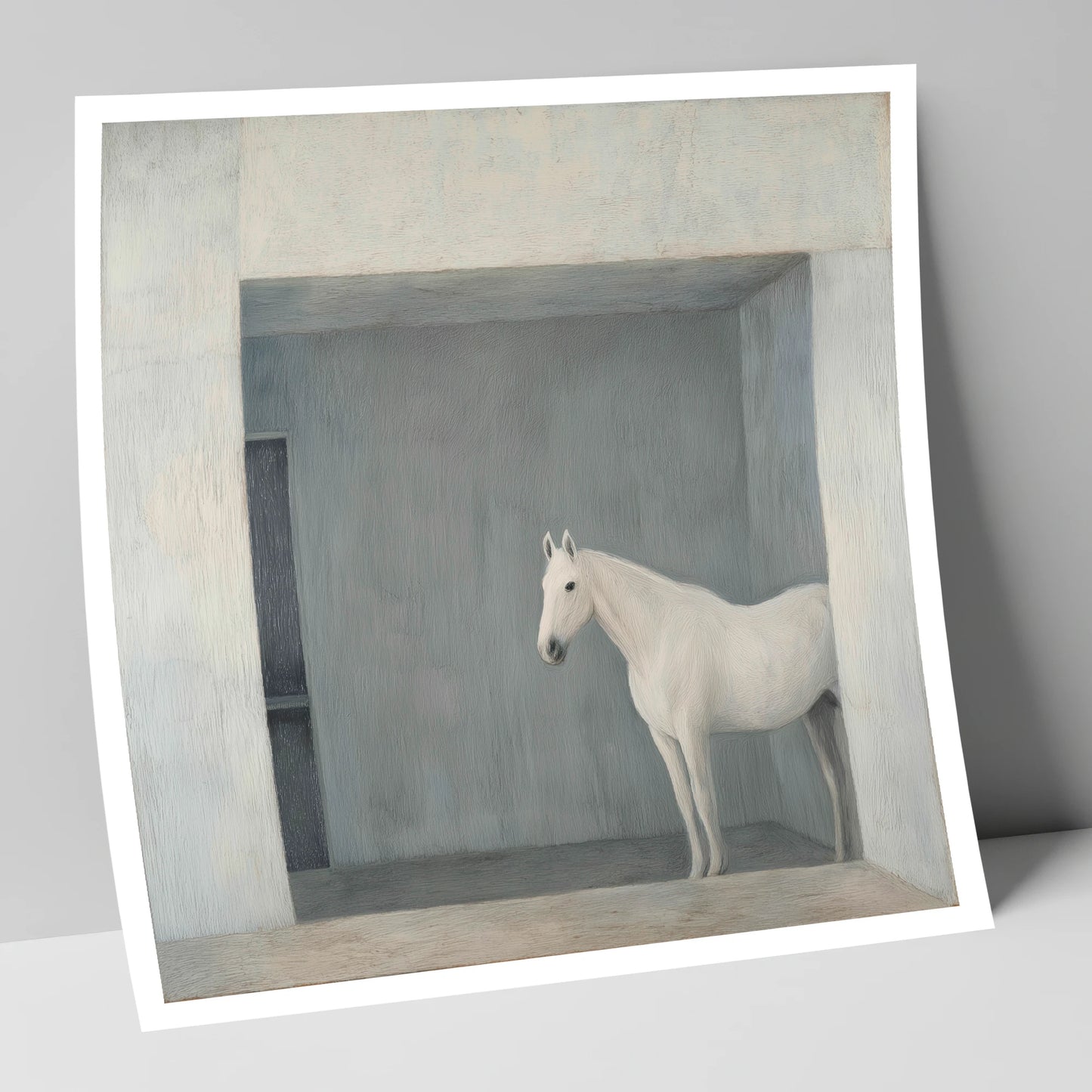 The Quiet Stall horse stable art print