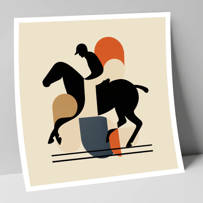 Retro Polo Silhouette polo horse art print