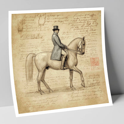 Classical Equitation Study dressage horse art print