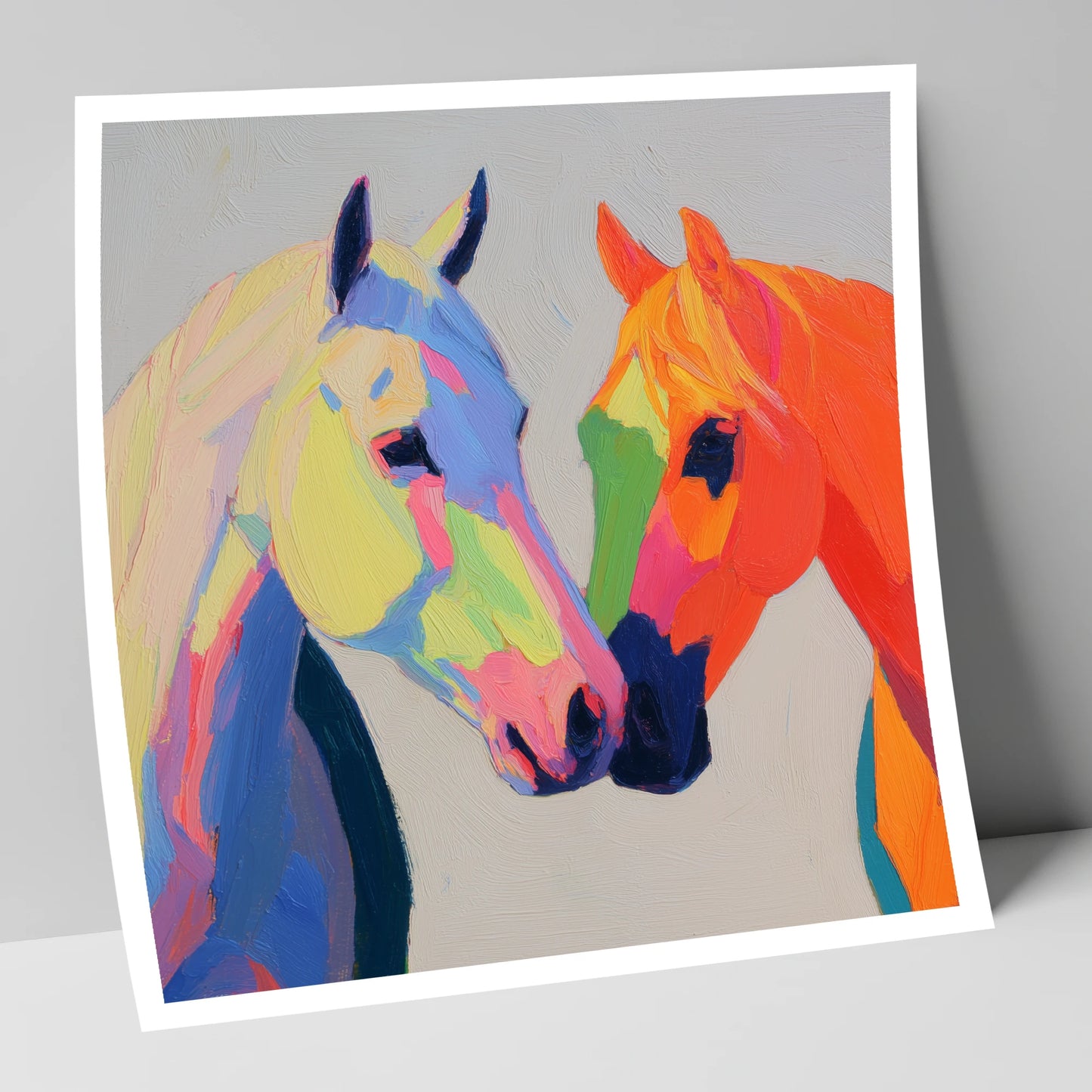Technicolour Companions horse portrait art print