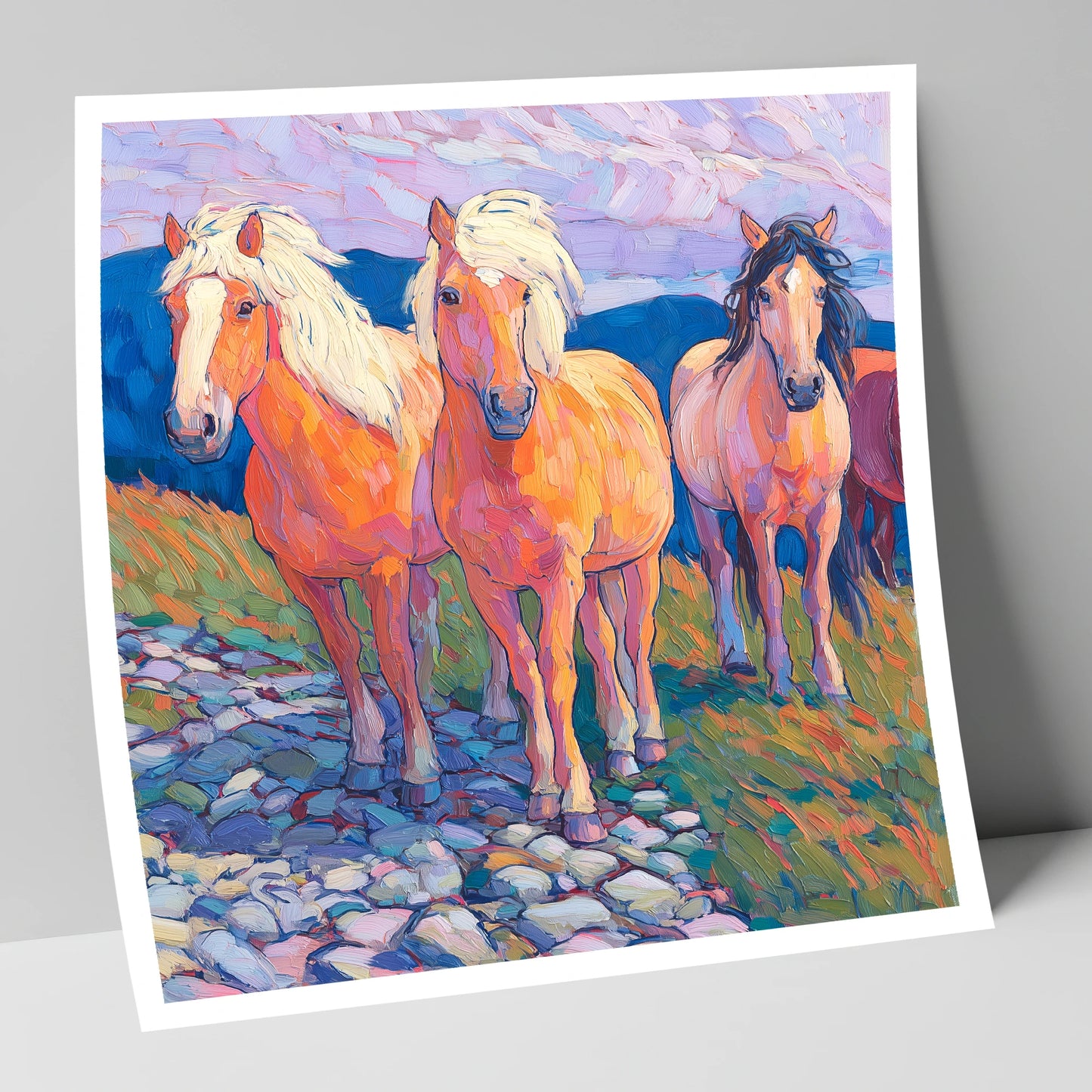 Painted Highland Herd horse landscape art print