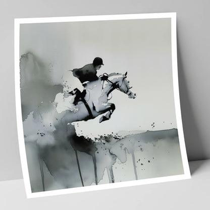 Airborne Shadows show jumping horse art print