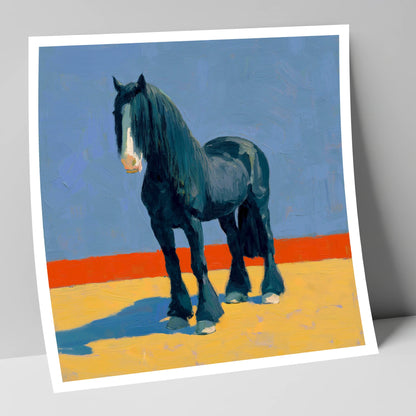The Painted Shire horse breed art print