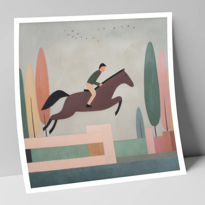Nostalgic Clear Round show jumping horse art print