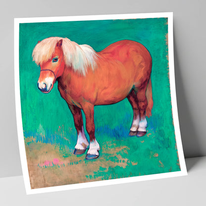 Emerald Chestnut Pony horse breed art print