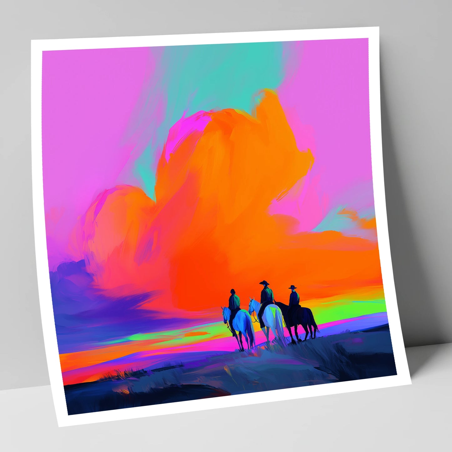 Electric Frontier Skies horse landscape art print