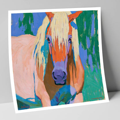 Vibrant Haflinger Horse Portrait horse breed art print