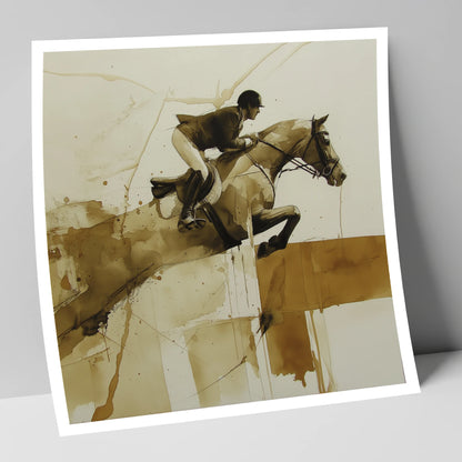 Fluidity in Flight show jumping horse art print