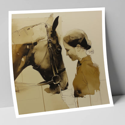 Unspoken Connection horse & rider art print