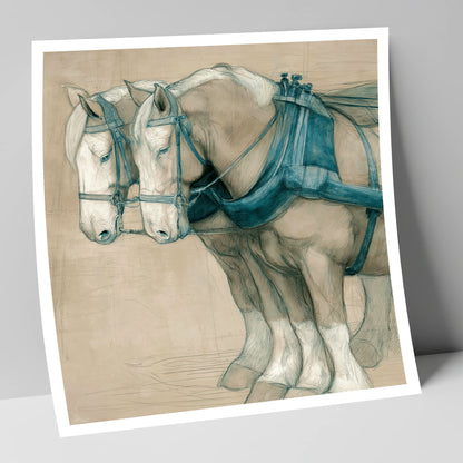Quiet Strength in Harness working horse art print