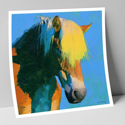 Colourful Chestnut Horse Profile horse breed art print