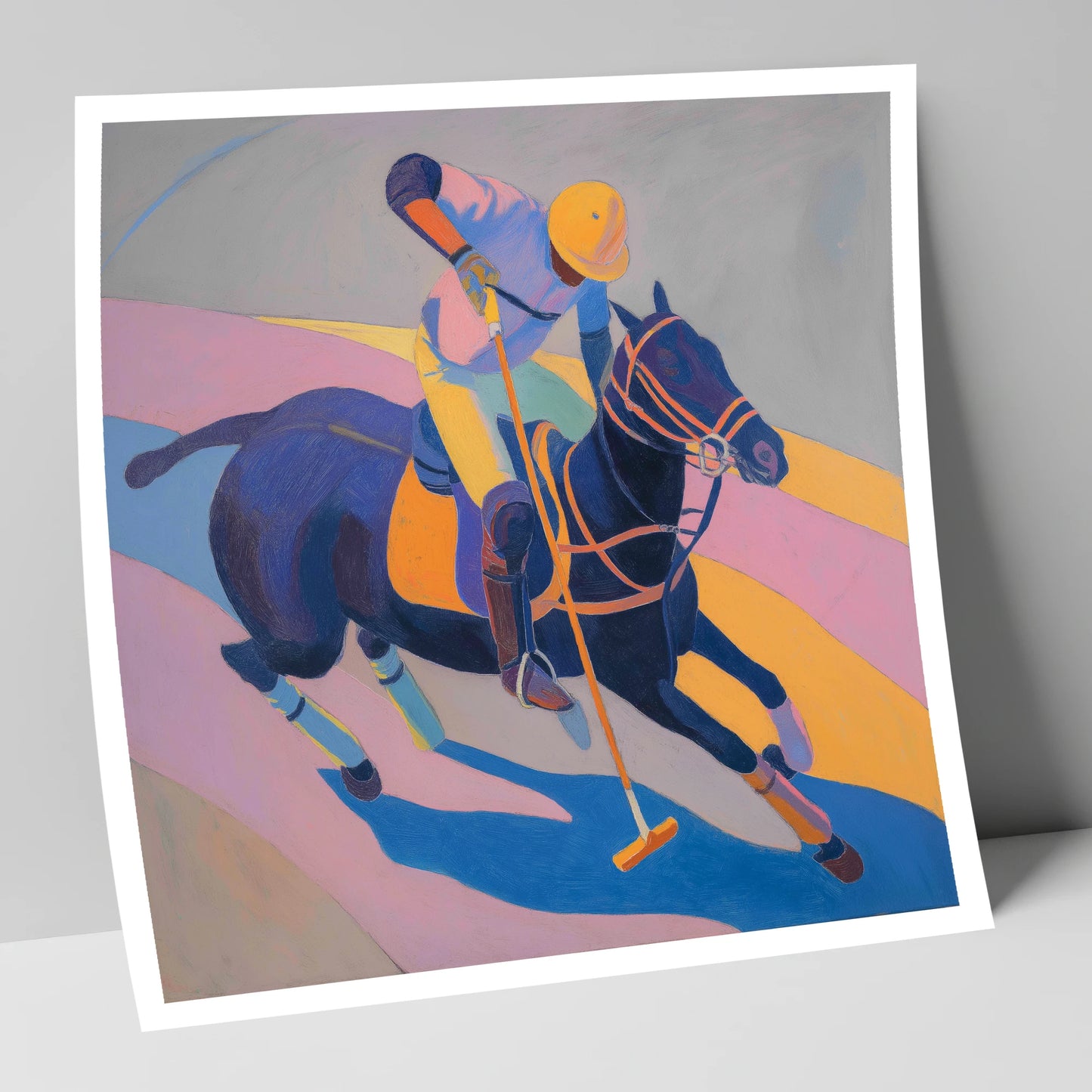 Vibrant Polo Charge polo horse art print