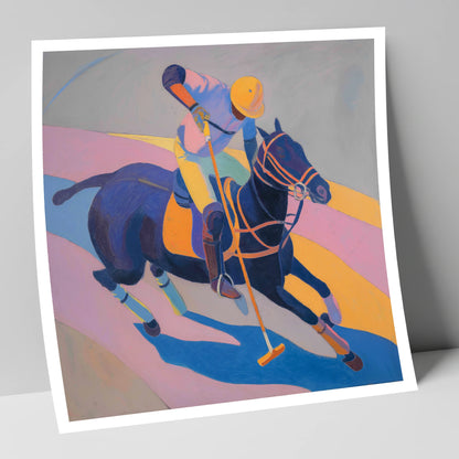 Vibrant Polo Charge polo horse art print