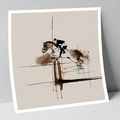 Clearing the Vertical show jumping horse art print
