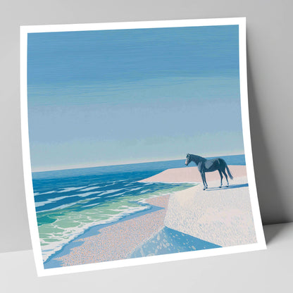 Coastal Solitude horse landscape art print